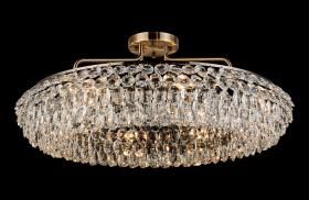 Coniston Antique Brass Crystal Ceiling Lights Diyas Semi Flush Fittings